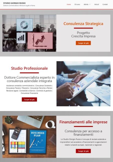 Sito web per uno studio di un commercialista a Roma Eur